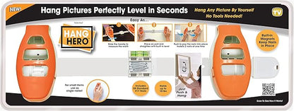 Hang Hero - All in One Picture Hanging System! Measures Frame, Levels and Inserts Nails at The Perfect Depth and Angle.
