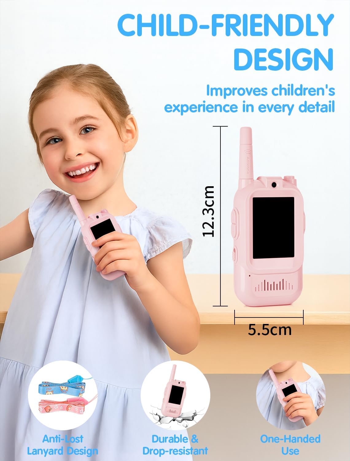 Walkie-Talkie for Kids wit Video: Rechargeable Toddler Toys with HD Camera